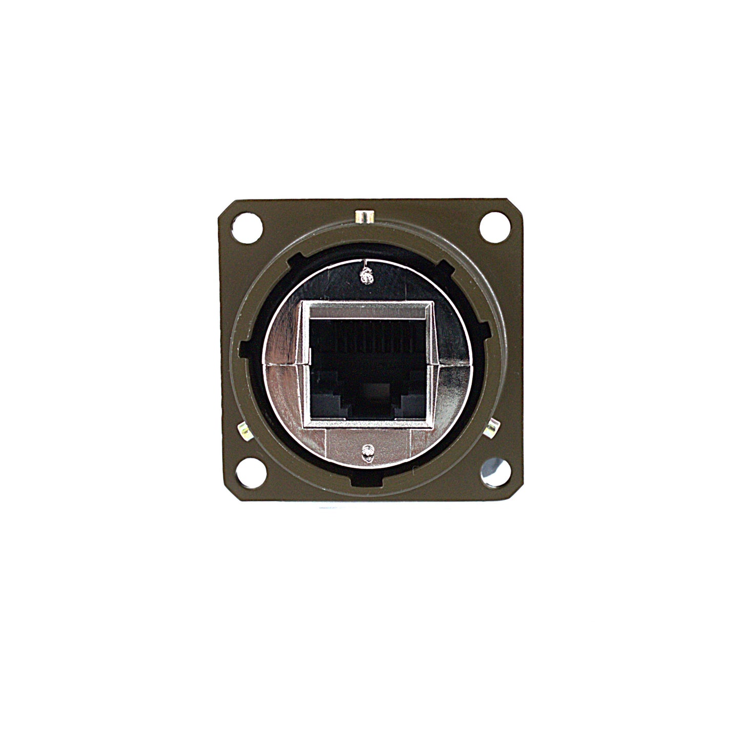 170871 - Ethernet Receptacle, Flange Mount with Strain Relief, Bayonet, RJ45